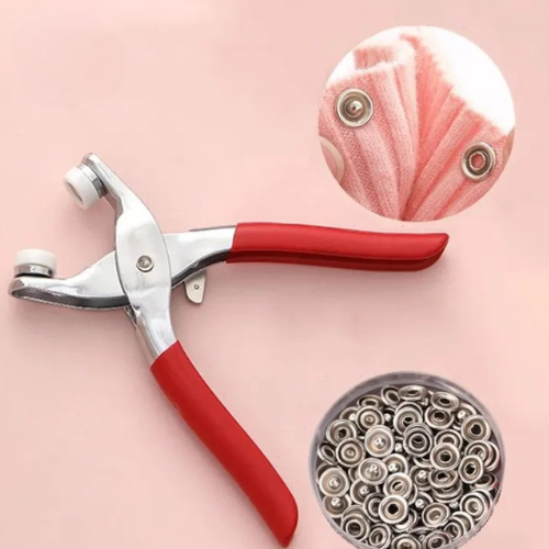 Plier Tool with 50 Sets Metal Snap Buttons – Thickened Snap Fastener Kit for DIY Crafting, Sewing, Leather, Bags, Clothes & Accessories, Durable & Easy to Use Installation